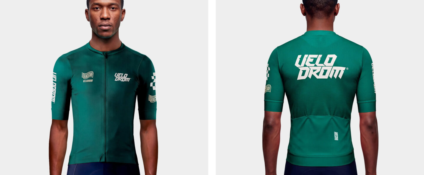 Velodrom Raceday 4.0 Jersey in green color back and front