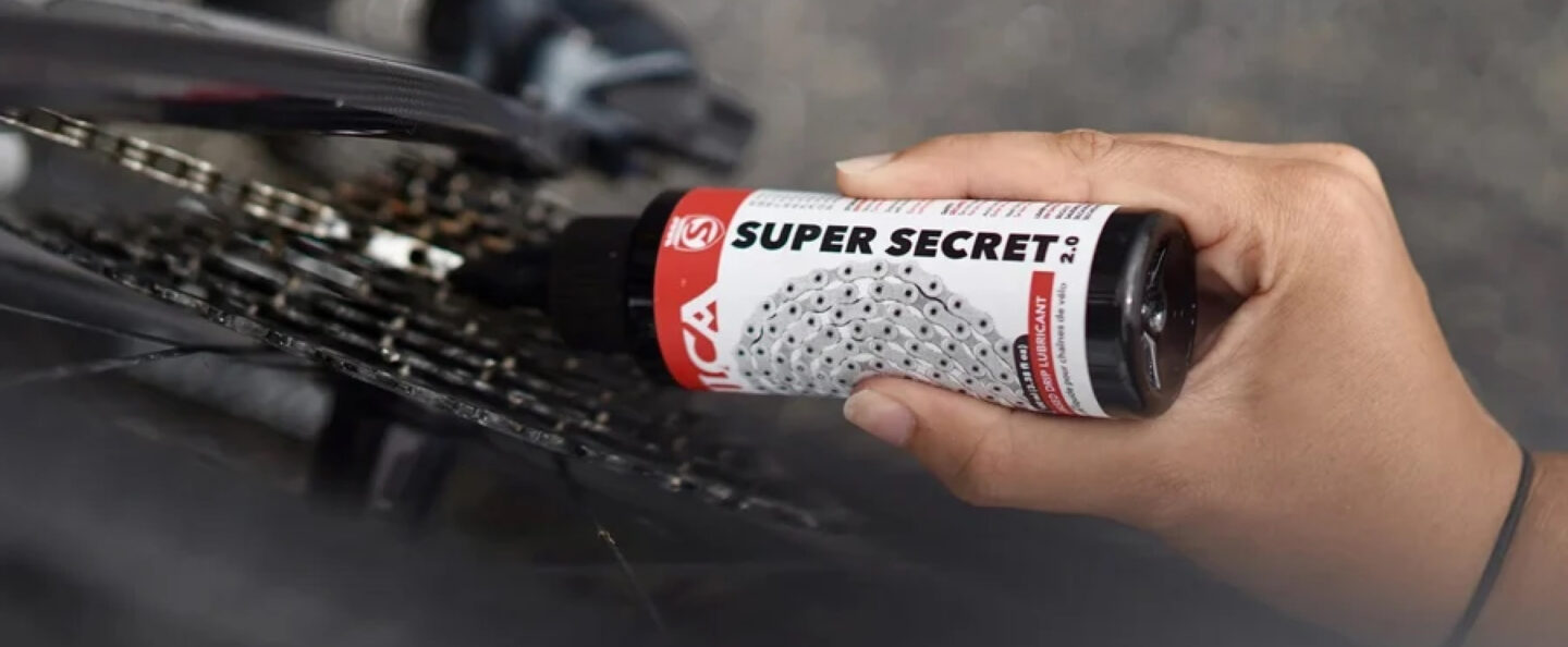 SILCA Super Secret 2.0 Chain Lube bottle application photo